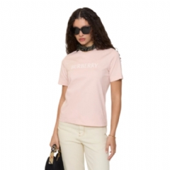 Burberry Women Logo Cotton T-shirt Bouquet pink 81189761