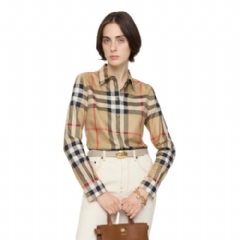 Burberry Women Slim Fit Check Cotton Shirt Archive beige 81118561