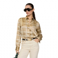 Burberry Women Regular Fit Belt Check Viscose Shirt Sand beige 81200361