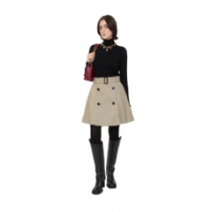 Burberry Women Gabardine Trench Mini Skirt Quill beige 81160061