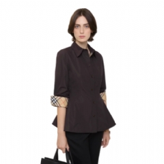 Burberry Women Slim Fit Cotton Poplin Shirt Bark brown 81135981