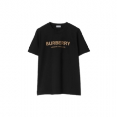 Burberry Women Logo Cotton T-shirt Black 81227351