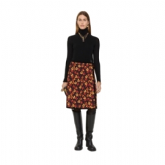 Burberry Women Geranium Leaf Quilted Nylon Skirt Poppy red 81157351