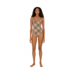 Burberry Women Check Swimsuit Sand 81007581
