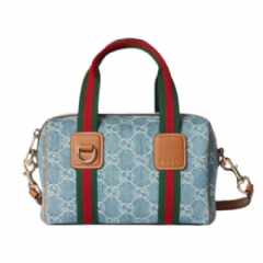 Gucci Women Gucci Mini GG handbag light blue and white GG denim 859975 FAFTZ 8661