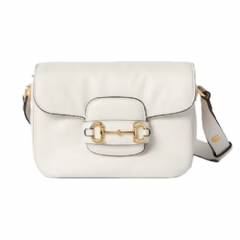 Gucci Women Gucci Horsebit 1955 Aura mini shoulder bag white leather 847064 AAEX6 9050