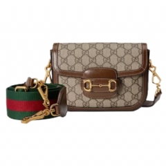 Gucci Women Gucci Horsebit 1955 small shoulder bag GG Supreme canvas ‎658574 HUHHG 8565
