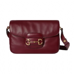 Gucci Women Gucci Horsebit 1955 Aura small shoulder bag Rosso Ancora red leather 847063 AAEX6 6207