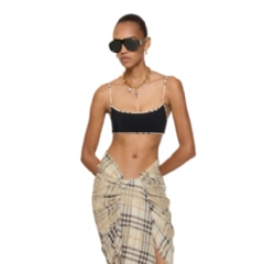 Burberry Women Check Trim Bikini Top Black 81188131