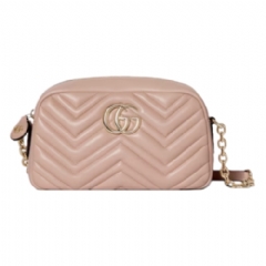 Gucci Women GG Marmont small camera bag pink beige leather 855273 AAFXD 5703