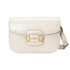 Gucci Women Gucci Horsebit 1955 medium shoulder bag white leather ‎602204 1DB0G 9022