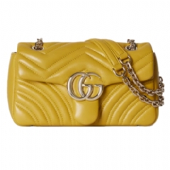Gucci Women GG Marmont small shoulder bag mustard yellow leather 837280 AAE38 7316