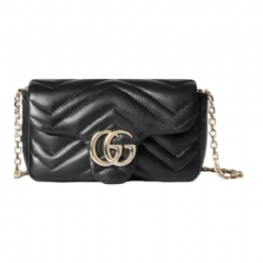 Gucci Women GG Marmont mini shoulder bag black leather 841290 AAFAX 1000