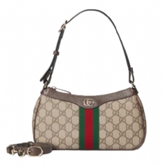 Gucci Women Ophidia small shoulder bag beige and brown GG fabric 841341 FAE0J 9867