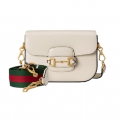 Gucci Women Gucci Horsebit 1955 small shoulder bag white leather 658574 18YSG 9068