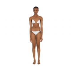 Burberry Women Check Trim Bikini White 80704641
