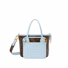 Louis Vuitton Women Neverfull Bandoulière Inside Out BB Monogram Sky Blue M28336
