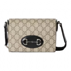 Gucci Women Gucci Horsebit 1955 mini bag beige and brown GG Supreme 855566 FAFJB 9780