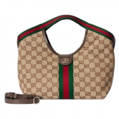 Gucci Women Gucci Giglio small tote bag beige and brown GG canvas 860845 AAF8L 2547