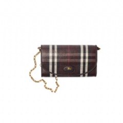 Burberry Women Highlands Chain Strap Wallet Mahogany red 81147231