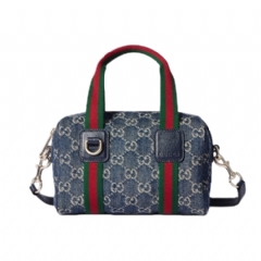 Gucci Women Gucci Mini GG handbag blue and white GG denim ‎859975 FAFWW 4443