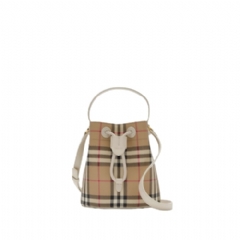Burberry Women Mini Check Bucket Bag Archive beige/soap beige 81251331