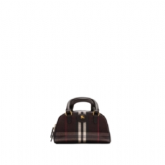 Burberry Women Mini Highlands Bowling Bag Mahogany red 81152801