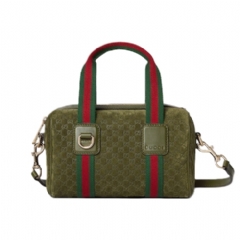 Gucci Women Gucci Mini GG handbag green GG suede ‎859975 CAAB0 3057