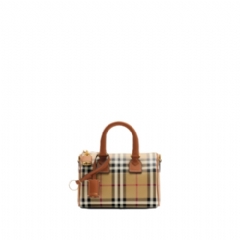 Burberry Women Mini Check Bowling Bag Archive beige/briar brown 81097911