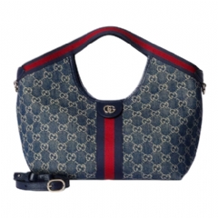 Gucci Women Gucci Giglio small tote bag blue and white GG denim ‎860845 FAFRW 8864 