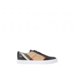 Burberry Women Check and Leather Sneakers Black 80575081