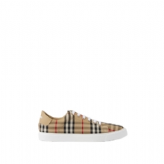 Burberry Women Check and Leather Sneakers Archive beige 80497771