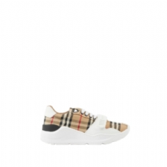 Burberry Women Check and Leather Sneakers Archive beige 80505091