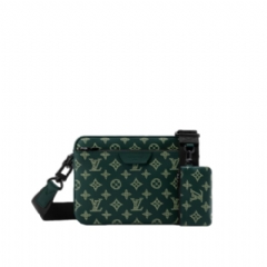 Louis Vuitton Men Trio Messenger Monogram Shadow Forest Green M27154