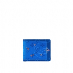 Louis Vuitton Men Slender Wallet Monogram Heritage Blue M26801