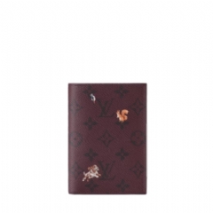 Louis Vuitton Men Passport Cover Monogram Heritage Bordeaux M27099