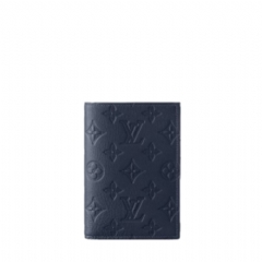 Louis Vuitton Men Passport Cover Monogram Shadow Navy Blue M14792