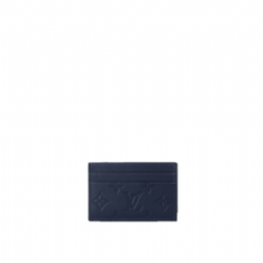 Louis Vuitton Men Double Card Holder Monogram Shadow Navy Blue M14789