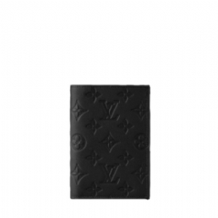 Louis Vuitton Men Passport Cover Monogram Shadow Ultra Black M13187