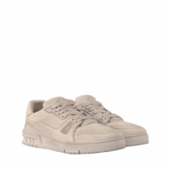 Louis Vuitton Men LV Trainer Distressed Sneaker Beige 1AHDAI
