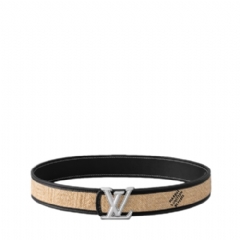 Louis Vuitton Men LV Dimension Raffia 40mm Reversible Belt M4124T