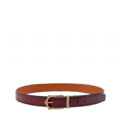 Louis Vuitton Men Frog Patinated 30mm Reversible Belt Bordeaux M4647T
