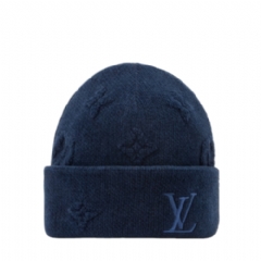 Louis Vuitton Men LV Crush Monogram Heritage Beanie Blue M97780
