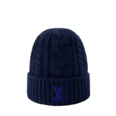 Louis Vuitton Men Only LV Mini Cable Beanie Navy M5256A