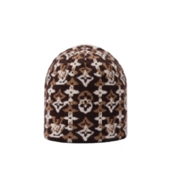 Louis Vuitton Men LV Crush Monogram Overlap Beanie M5435A