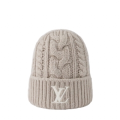 Louis Vuitton Men Only LV Mini Cable Beanie Beige M5215A