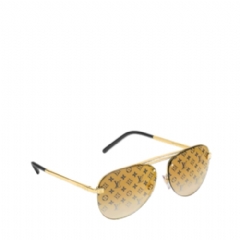 Louis Vuitton Men Clockwise Sunglasses Gold Monogram Z1020W