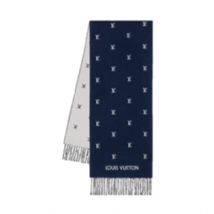 Louis Vuitton Men LV Blason Scarf Navy blue M77274