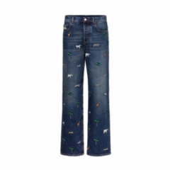 Louis Vuitton Men LV x The Darjeeling Limited Embroidered Denim 1AJUY9