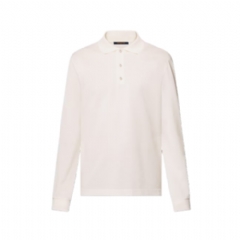 Louis Vuitton Men Damier Signature Long-Sleeved Polo Shirt 1AGTSL